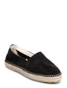 Slfhella Suede Espadrilles Espadrillos Flade Sandal Black Selected Fem...