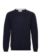 Cfkarl Lambswool Crew Neck Kni Tops Knitwear Round Necks Navy Casual F...