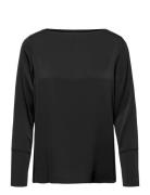 Kelly Silk Blouse Tops Blouses Long-sleeved Black Ahlvar Gallery