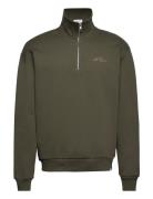 Crew Half-Zip Sweatshirt Tops Sweatshirts & Hoodies Sweatshirts Khaki ...