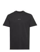 Slhaspen Print Ss O-Neck Tee Noos Tops T-Kortærmet Skjorte Black Selec...