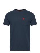 Dunstan River Chest Pocket Short Sleeve Tee Dark Sapphire Tops T-Kortæ...