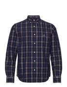 D1. Reg Ut Cord Check Shirt Tops Shirts Casual Navy GANT