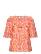 Mschtaila 2/4 Top Aop Tops Blouses Short-sleeved Orange MSCH Copenhage...