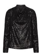 Slsuse Blouse Tops Blouses Long-sleeved Black Soaked In Luxury