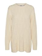 Vmmathilde Cable Long Knit Jumper D2 Tops Knitwear Jumpers Beige Vero ...