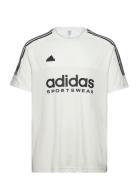 M Tiro Tee Q1 Sport T-Kortærmet Skjorte White Adidas Sportswear