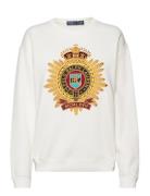 Embroidered-Crest Fleece Sweatshirt Tops Sweatshirts & Hoodies Sweatsh...