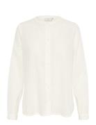 Karose Shirt Tops Shirts Long-sleeved Cream Kaffe