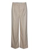 Pinnia Trousers Bottoms Trousers Wide Leg Beige Second Female