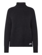 Essential Rib Knit Jumper Tops Knitwear Turtleneck Navy Superdry