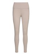 Lux Hr Tight Sport Running-training Tights Beige Reebok Performance