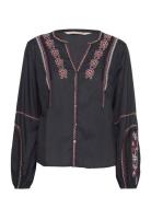 Brandie Blouse Tops Blouses Long-sleeved Black ODD MOLLY