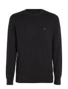 Classic Cotton Crew Neck Tops Knitwear Round Necks Black Tommy Hilfige...