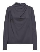 Jade Jersey Blouse Tops Blouses Long-sleeved Grey Ahlvar Gallery