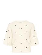 Alphagz Dot Box Tee Tops Knitwear Jumpers Cream Gestuz