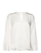 Blouse With Cut-Out Detail Tops Blouses Long-sleeved White Tom Tailor