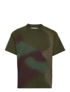 Custom S/S Sweater-Airbrush Camo Designers T-Kortærmet Skjorte Green T...