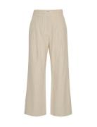 Mschjonalyn Pants Stp Bottoms Trousers Wide Leg Beige MSCH Copenhagen