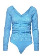 Yasbelana Ls Bodystocking Tops T-shirts & Tops Long-sleeved Blue YAS