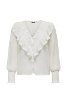 Onleleanor L/S Dobby Top Wvn Noos Tops Blouses Long-sleeved White ONLY