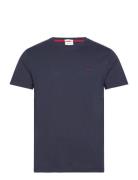 Contrast Logo Ss T-Shirt Tops T-Kortærmet Skjorte Blue GANT