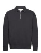 Logo Half Zip Tops Sweatshirts & Hoodies Sweatshirts Black GANT