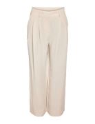 Nmamanda Hw Wide Pants Bottoms Trousers Wide Leg Beige NOISY MAY