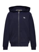 Badge Lb Zip Through Hoodie Tops Sweatshirts & Hoodies Hoodies Navy Le...