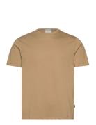 Mercerized Cotton Tee S/S Tops T-Kortærmet Skjorte Beige Lindbergh Bla...