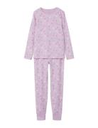 Nkfnightset Pink Hearts Noos Pyjamassæt Pink Name It