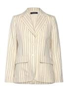 Striped Cotton-Blend Blazer Blazers Single Breasted Blazers Cream Laur...