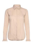 Mattie Flip Shirt Tops Shirts Long-sleeved Beige MOS MOSH