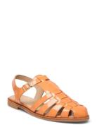 Sandals - Flat - Closed Toe - Op Flade Sandaler Orange ANGULUS