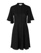 Slfgulia 2/4 Short Shirt Dress D Knælang Kjole Black Selected Femme