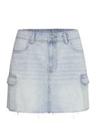 Orla Cargo Denim Skirt Kort Nederdel Blue Bubbleroom