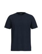 Slhaspen Slub Ss O-Neck Tee Noos Tops T-Kortærmet Skjorte Navy Selecte...