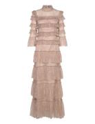 Carmine Long Sleeve Lace Maxi Dress Maxikjole Festkjole Beige Malina