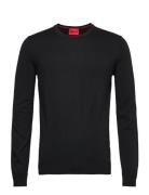 San Cedric-M1 Designers Knitwear Round Necks Black HUGO