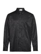 Jacquard Boxy Shirt Designers Shirts Casual Black HAN Kjøbenhavn