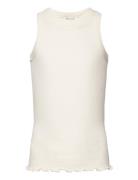 Wool Top Tops T-shirts Sleeveless Cream Rosemunde Kids