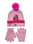 Set Cap + Glooves Accessories Headwear Hats Beanie Pink L.O.L