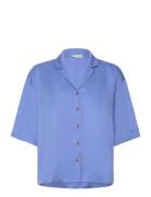 Eselly 2/4 Shirt Tops Shirts Short-sleeved Blue Esme Studios