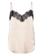 Pd-Lulu Lace Silk Singlet Tops Blouses Sleeveless White Pieszak