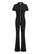 Corduroy Jumpsuit With Zip Bottoms Jumpsuits Black Mango