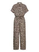 Mathildell Jumpsuit Ss Bottoms Jumpsuits Beige Lollys Laundry