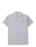 Emilio Polo Tops Knitwear Short Sleeve Knitted Polos Blue Pompeii