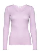 Silk T-Shirt Tops T-shirts & Tops Long-sleeved Pink Rosemunde