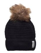 Beenie W. Fake Fur Accessories Headwear Hats Beanie Black En Fant