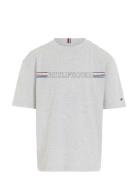 Stripe Chest Hilfiger Tops T-Kortærmet Skjorte Grey Tommy Hilfiger